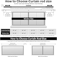 Vista 9 de Hei!Dear Barras de cortina para ventanas de 28 a 48 pulgadas (2.3 a 4 pies), ajustable de 5/8 pulgadas, barra de cortina decorativa de alta