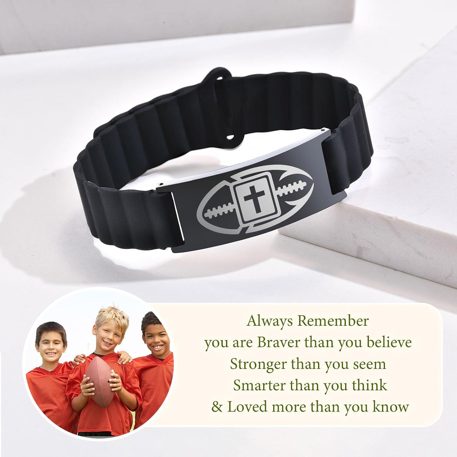 Baseball Gifts for Boys Son Coach Team Kids Player Silicone Baseball Bracelet Party Favors Religious Christian Adjustable Jewelry Gifts Inspirational Bible Verse Cross Bracelet for Man,Sports