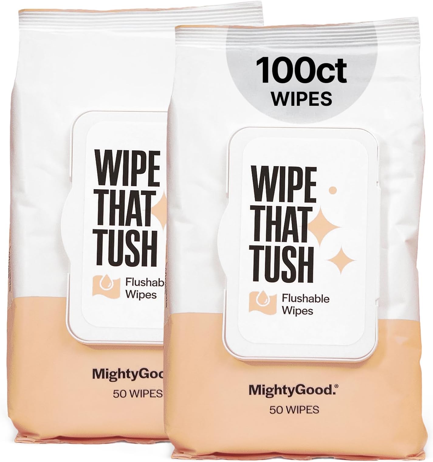 MightyGood. Wipe That Tush Flushable Wipes 100 Count