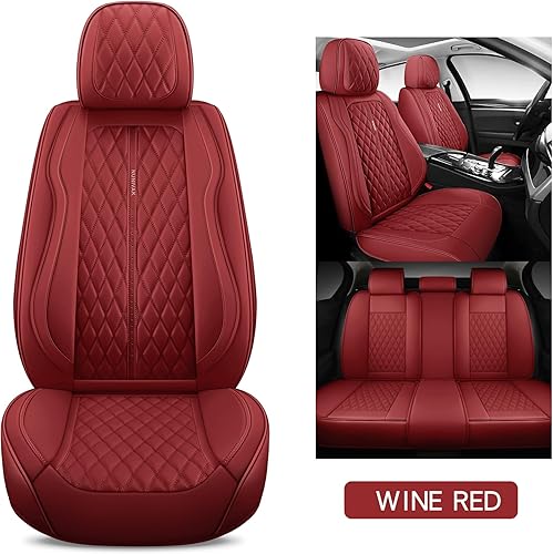 Miniatura 7 de Wateroroof - Juego completo de fundas de asiento de automóvil de cuero de cobertura completa, fundas de asiento para automóviles, camiones, sedanes,