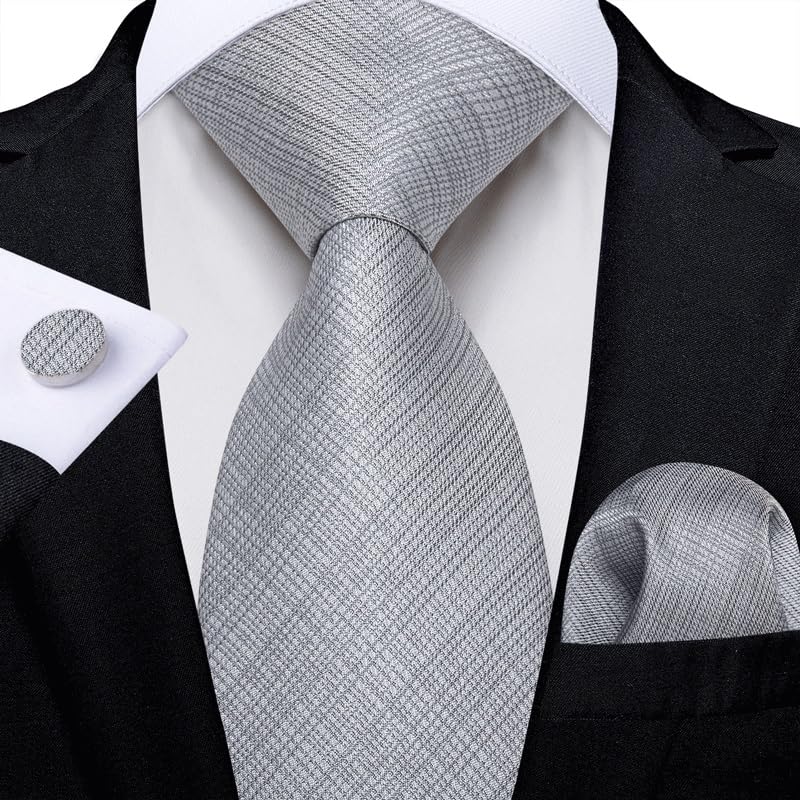 Set de corbata masculina con pañuelo y gemelos miniatura 2
