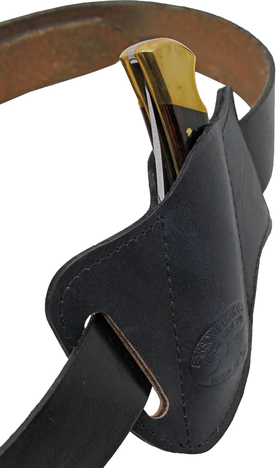 Barsony Black Leather Horizontal Canted Knife Sheath