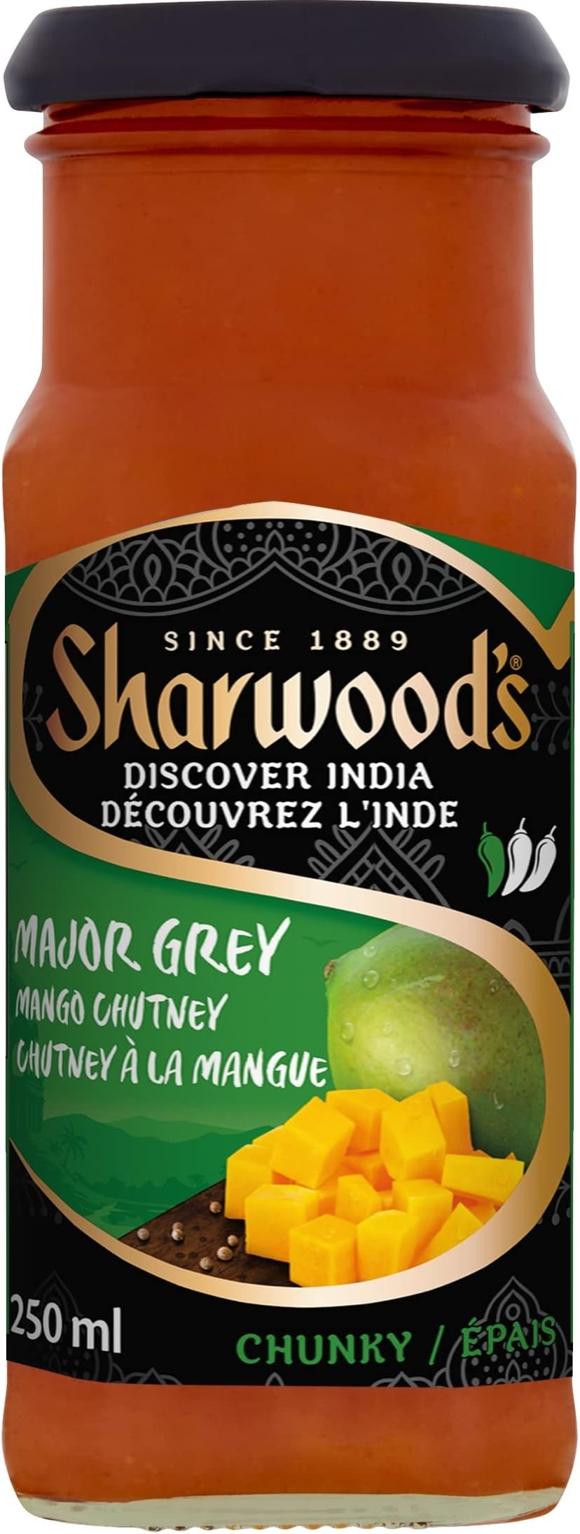 SHARWOODS Major Grey Mango Chutney, 395 ML