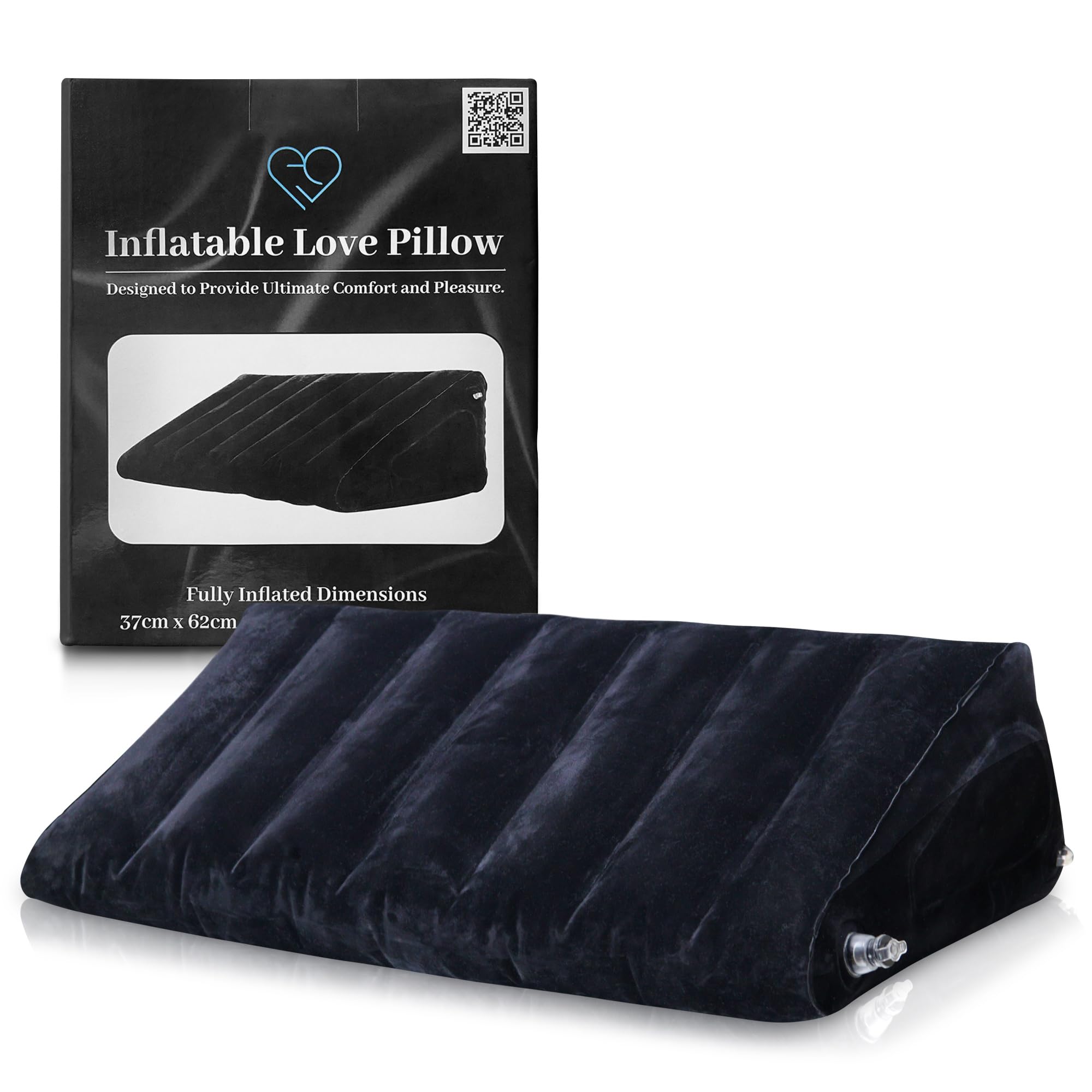 Almohada inflable de amor, cojín triangular multifuncional para posicionamiento corporal, almohada de masaje con soporte para espalda y cabeza, material de PVC y algodón