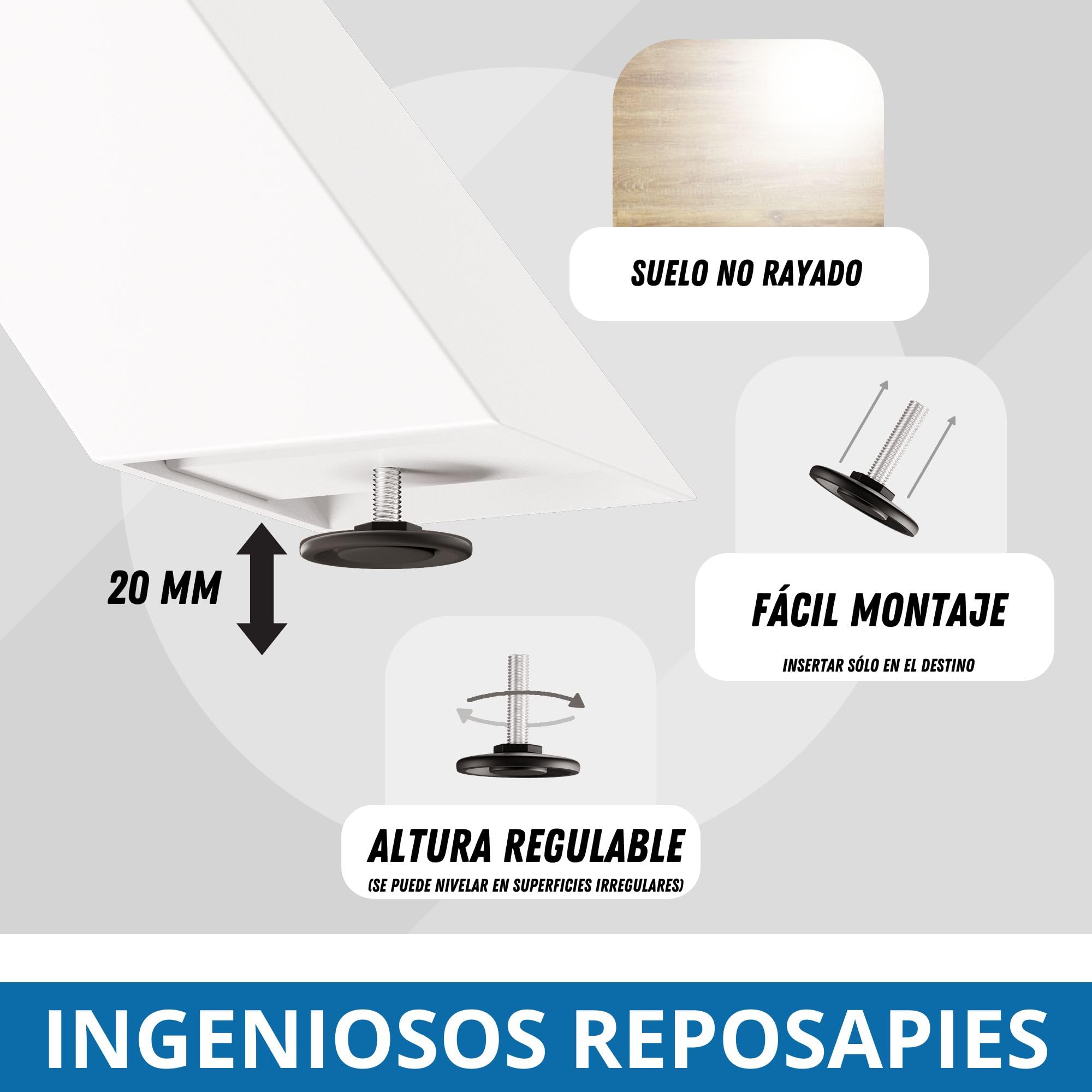 Estructura de la Mesa Acero Forma de X Blanco Altura 72 cm Anchura 60 cm Patas de la Mesa Metal Regulables en Altura Pies de Banco Esquineros Correderas Fácil Montaje 2 Piezas