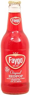 Faygo original redpop, strawberry flavored soda, 12-fl. oz. glass bottle