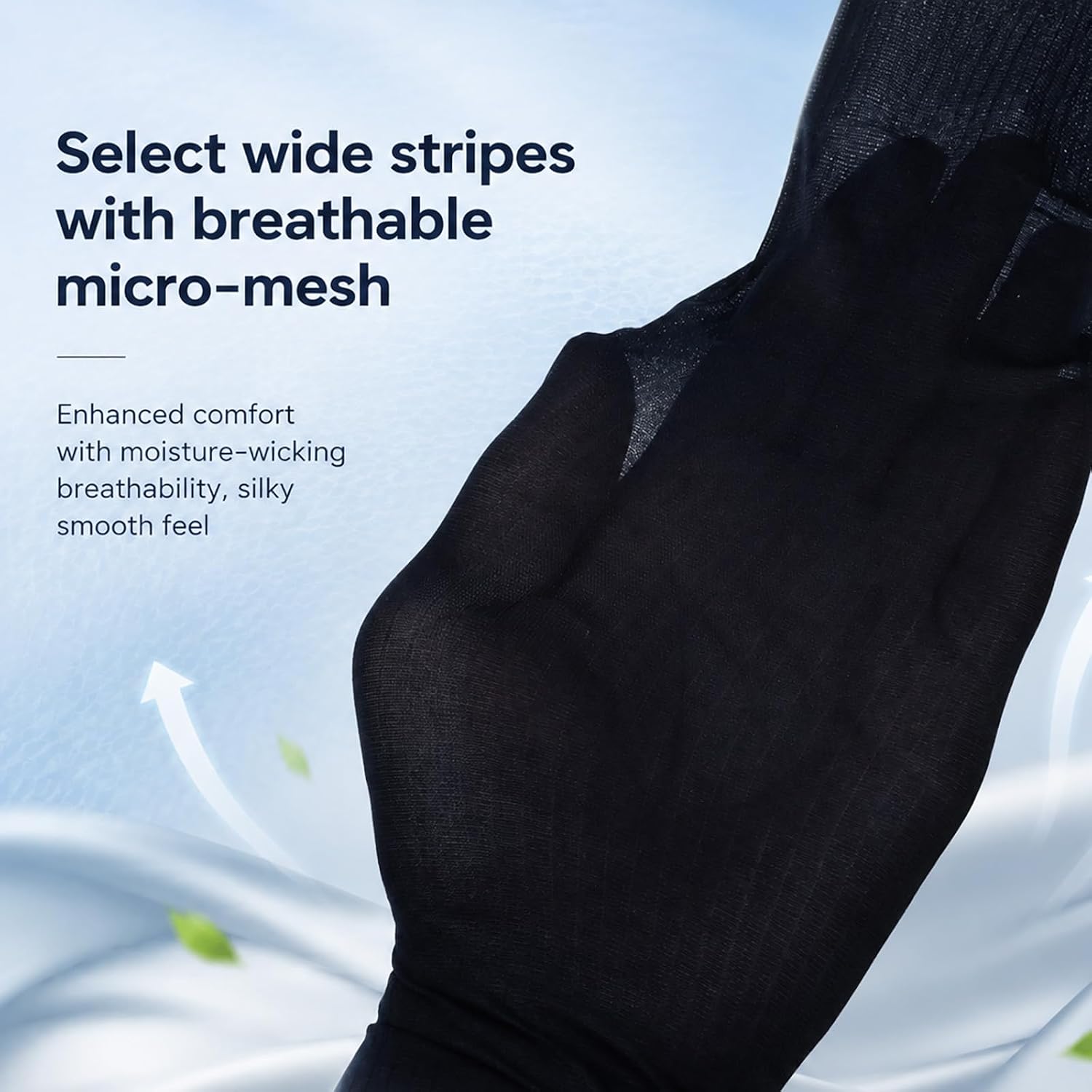 3pairs Men Silk Sheer Socks, Business Soft Nylon Dress Sock Summer Striped Daily Casual Breathable Stockings for Work Business Formal Suit