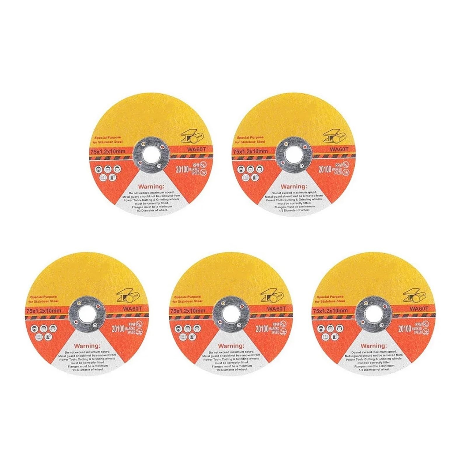 HERYBDCK 5pcs 75mm Mini Circular Resin Saws Blade Grinding Wheels Cutting Disc for Steel Stones Cutting Angle Grinding Tools