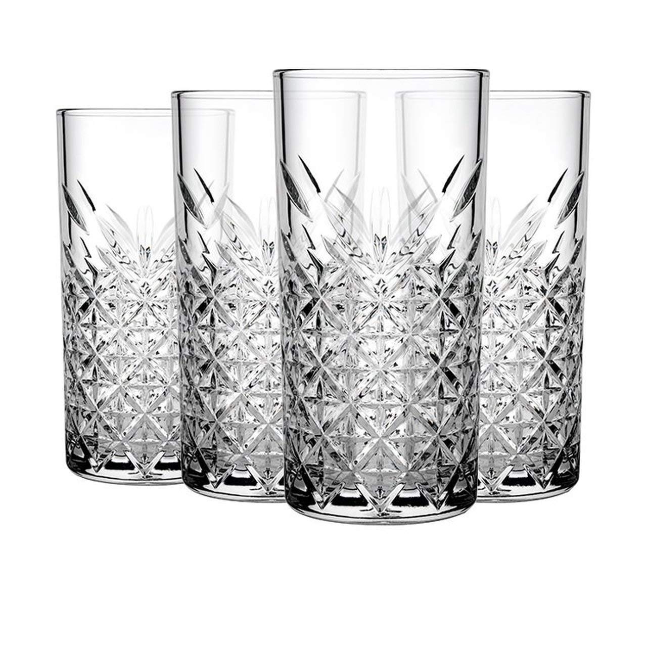PrimeWorld Timeless Long Drink Glass Set of 6 pcs | Crystal Touch Designer| High Ball Tumbler |Height Approx 14.3 CM | 300 ML | for Water Juice Cocktail etc - Image 7 thumbnail