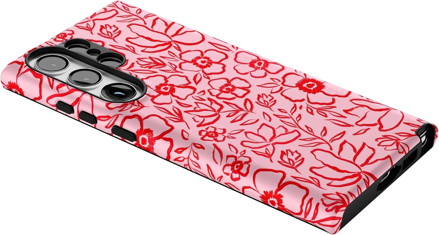 Casely Galaxy S23 Ultra Case | Blush Garden | Floral Doodle | Essential Slim Dual-Layer Protective Design