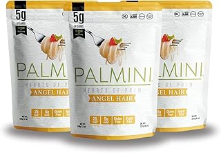 Palmini Angel Hair Pasta – Spaghetti - Palm Herzen - kalorienarm - Low Carb - Keto - Vegan | GVO-frei - Glutenfrei - Zuckerfrei - 338g | (3er Packung)