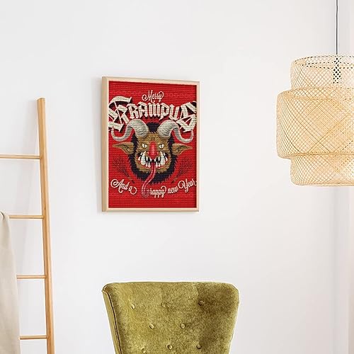 Miniatura 4 de Merry Krampus - Kit de pintura de diamantes para el hogar, accesorios para decoración de pared para adultos, regalo de bricolaje para principiantes
