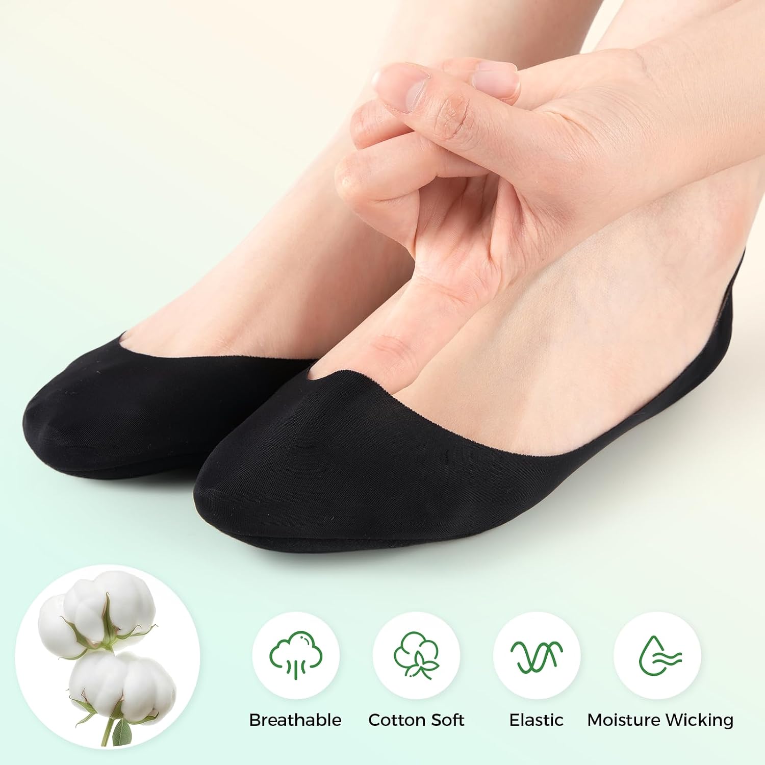 Heatuff 7 Pairs No Show Socks Womens Cushioned Non Slip Low Cut Invisible Liner Footies Socks for Flats Loafers