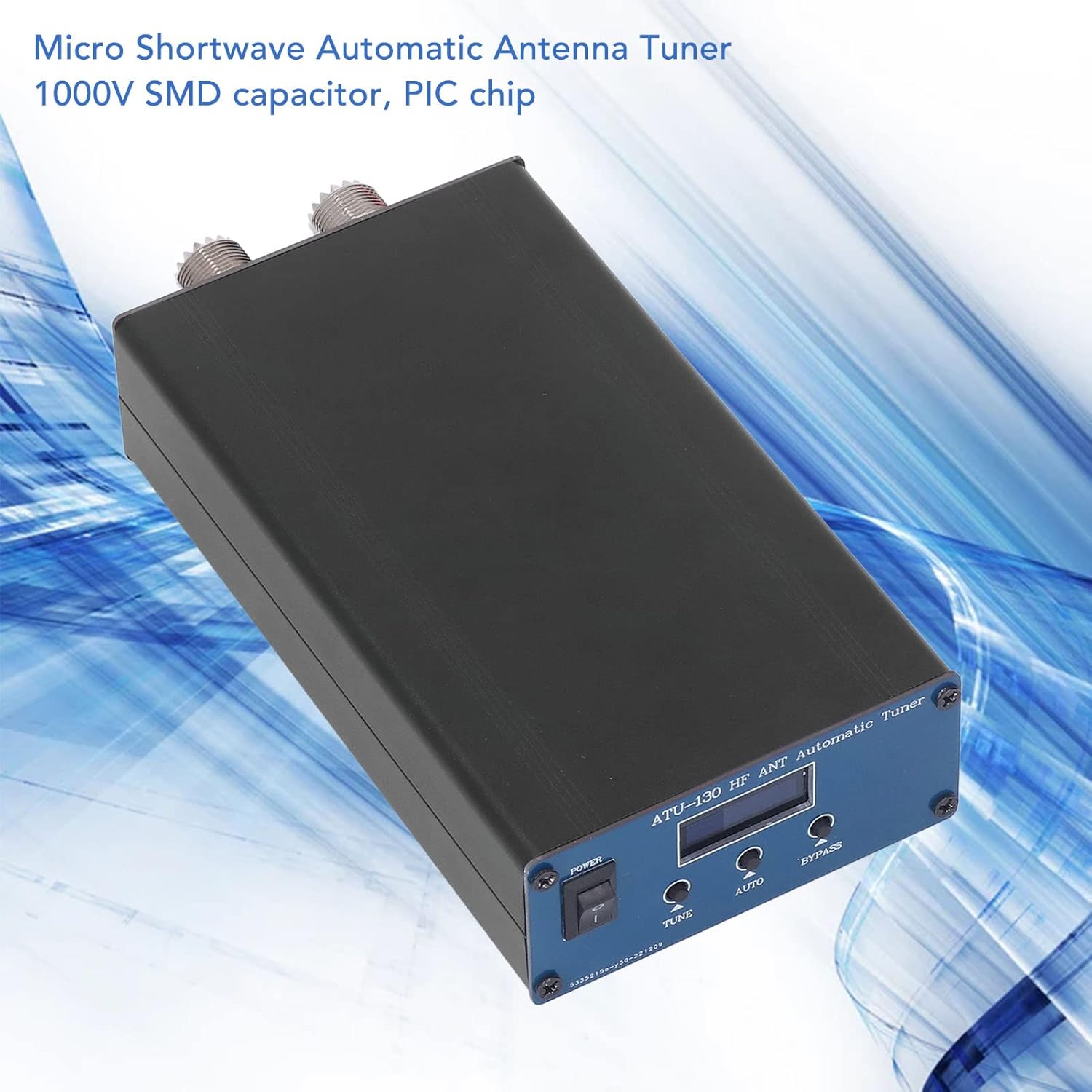 1.8‑50MHz 200W Shortwave Auto Antenna Tuner, 10‑15VDC Automatic Antenna Tuner Metal Housing PIC Chip LED Display Micro Antenna Tuner