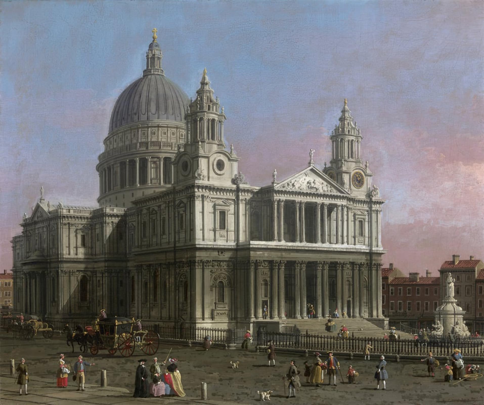 ARTXLXXBN Famous Print Painting Colorful Art Print St. Paul's Cathedral by Antonio Canal Canvas Art Decorations for Home Decor 60x90cm