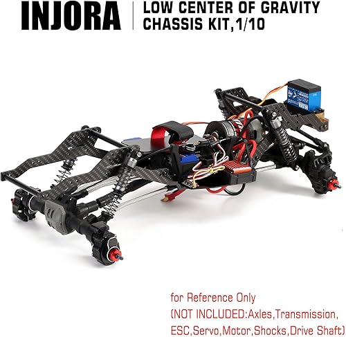 Miniatura 7 de INJORA Kit de chasis de distancia entre ejes de 313/12.756 in Viga de marco de fibra de carbono LCG para 1/10 RC Crawler TRX4 piezas de actualización