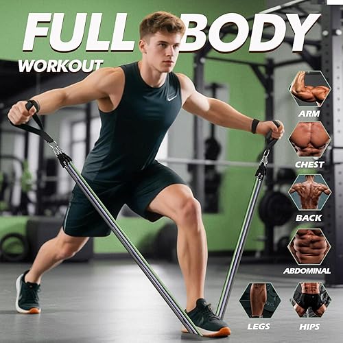 Miniatura 5 de WHATAFIT Bandas de resistencia, bandas de ejercicio, bandas de resistencia para entrenamiento, bandas de entrenamiento con asas para hombres