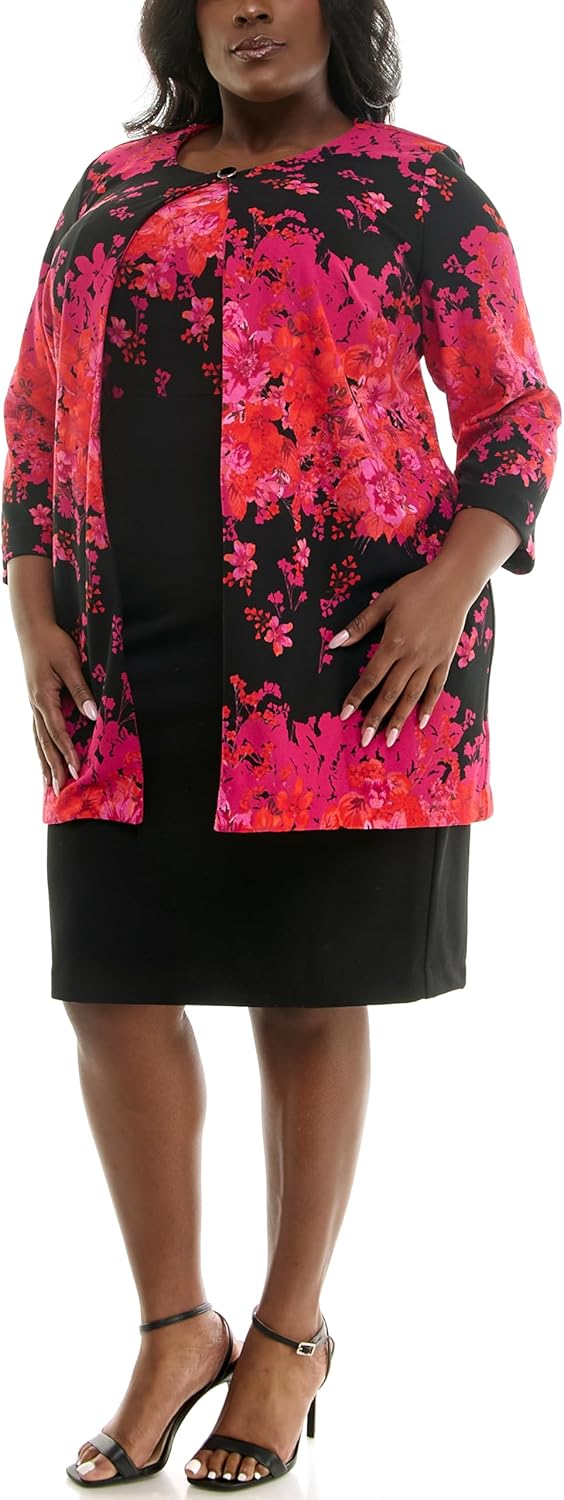 Danny & Nicole Women's Sleeveless Sheath Dress with Longline Jacket