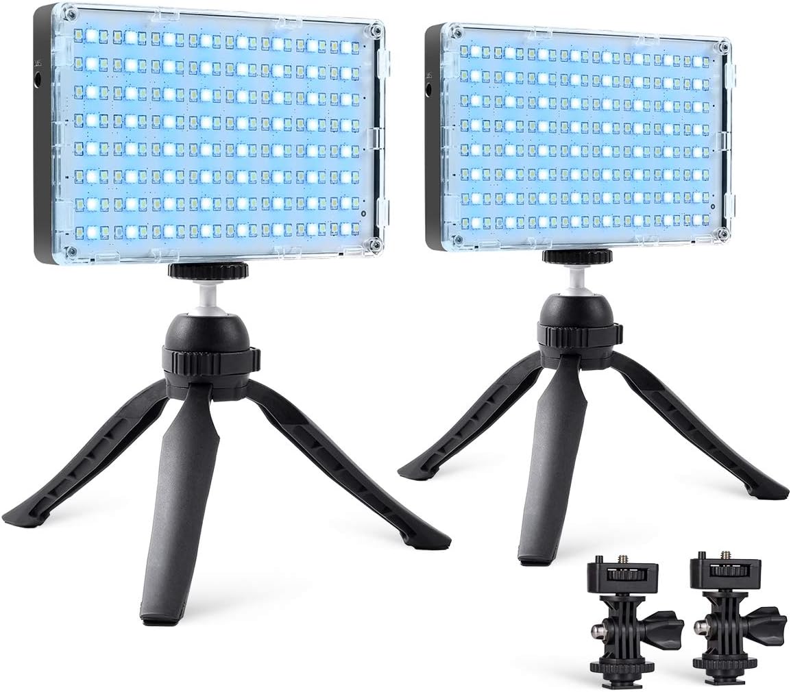Cheapest 🛒 GVM RGB Camera Light, 2 Packs Led Video Light Panel with APP Control, LED Camera Light Full Color 8 Common Light Effects, CRI≥97 3200-5600K Video Lighting Kit for YouTube Vlog Photography