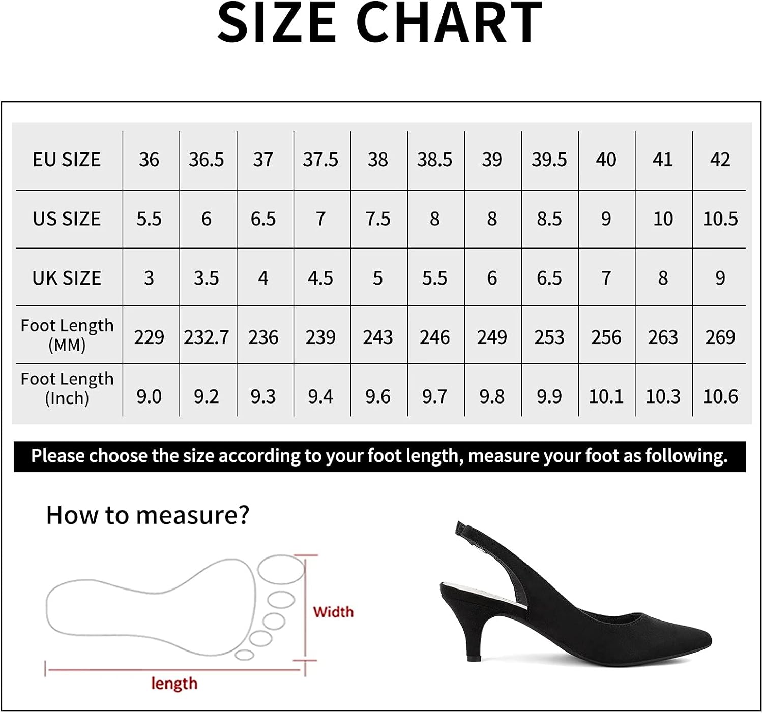 Greatonu Women's Kitten Heels Pointed Toe Slingback Dress Pumps Shoes - Image 7