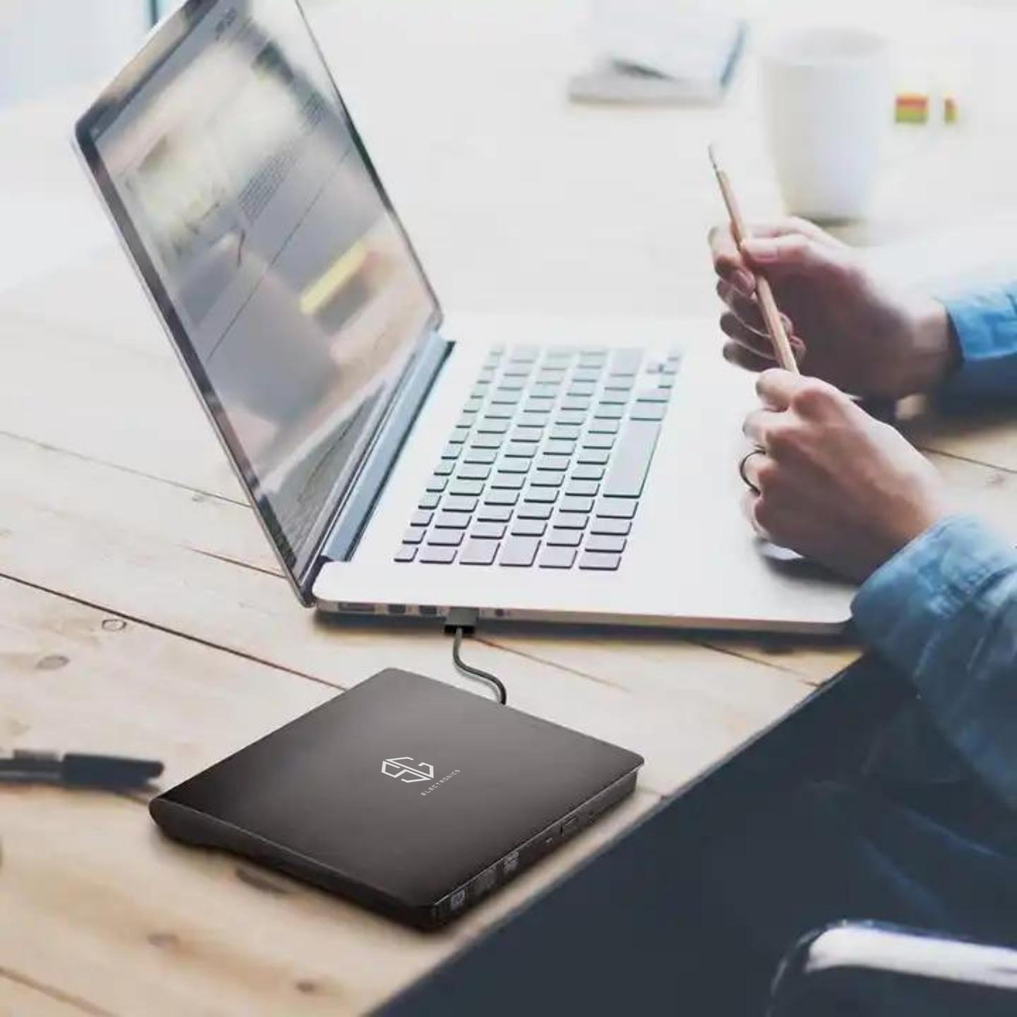 SG, Lettore CD DVD Esterno Portatile, Masterizzatore DVD Esterno, Lettore CD Esterno per Pc Portatile e Desktop Tower, Disco Esterno Ultra Slim USB 3.0, compatibile con Windows, Linux e Mac OS
