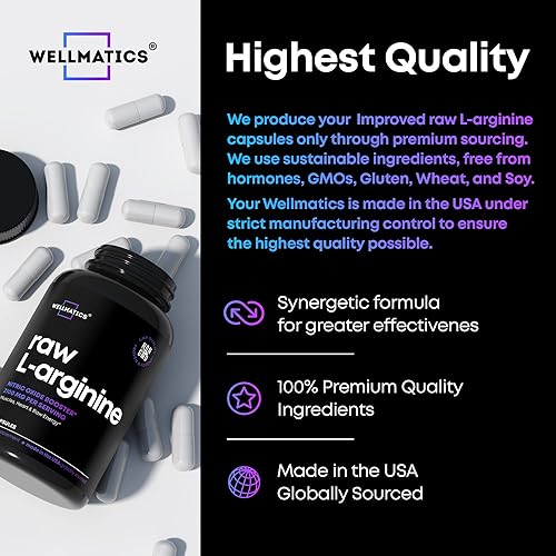 Miniatura 6 de L Arginine - Suplemento potenciador masculino de óxido nítrico de 2100 mg - Fabricado en Estados Unidos - Pastillas veganas de L-arginina premium