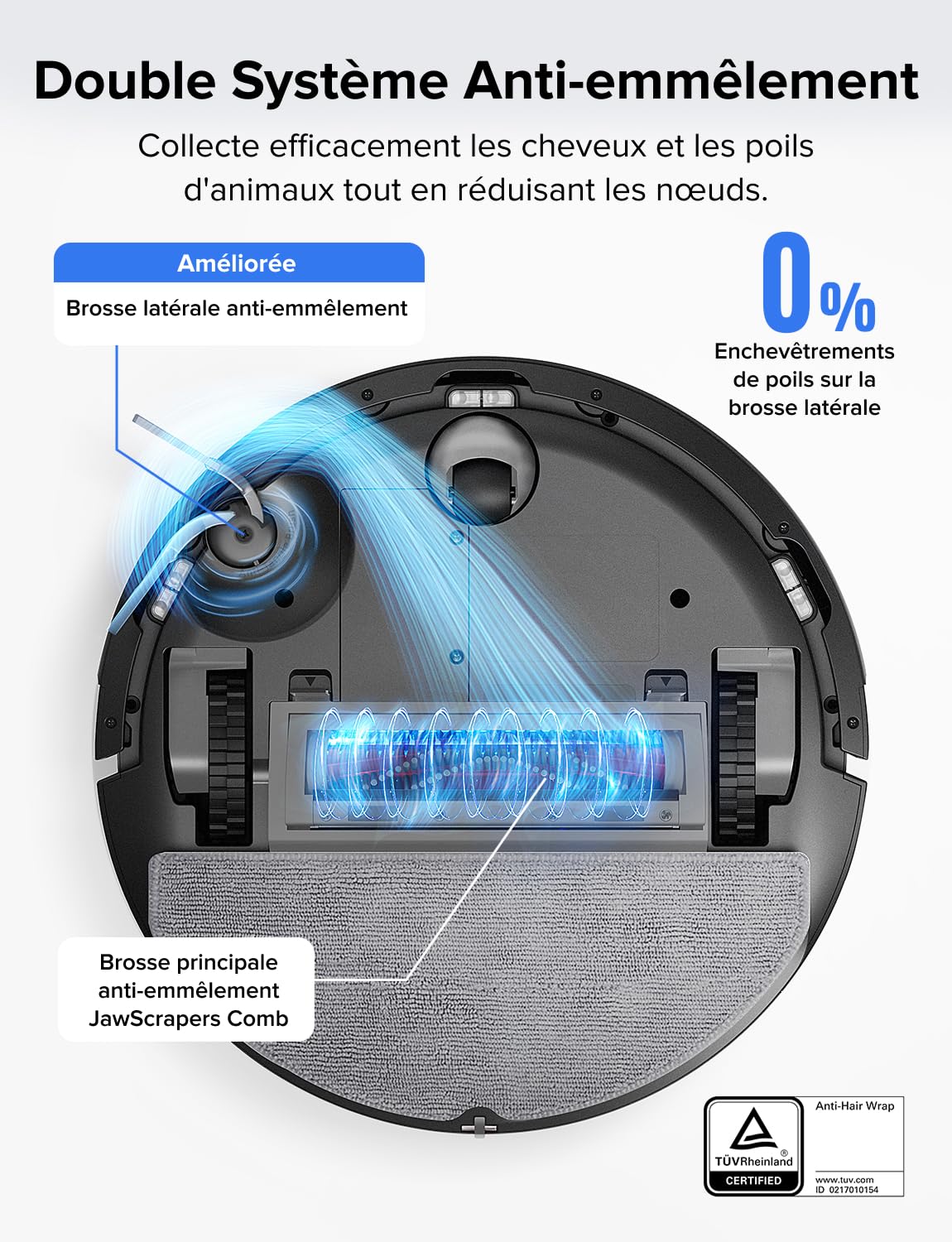 roborock Q7 L5 Aspirateur Robot, 8000 Pa Aspiration HyperForce, Double Anti-emmêlement, Navigation LiDAR Précise, Zone Interdite Intelligente, Cartographie Multi-Niveaux, Recharge Auto, APP/Alexa