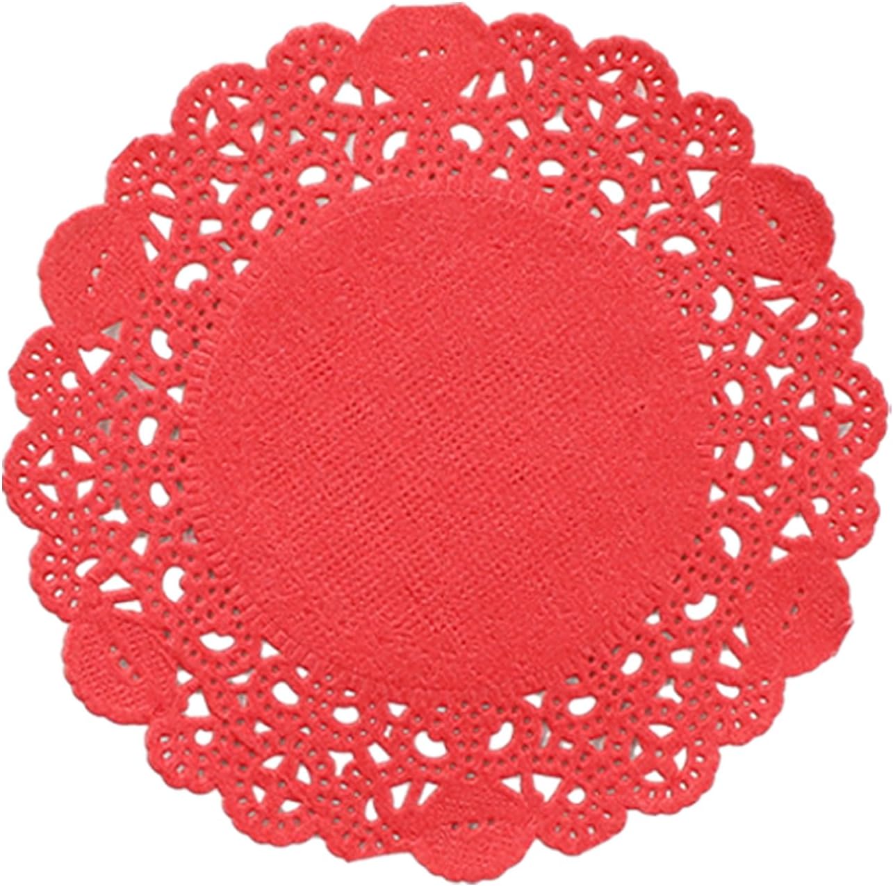 250 Pcs Mini Red Paper Doilies, 4 Inch Round Lace Paper