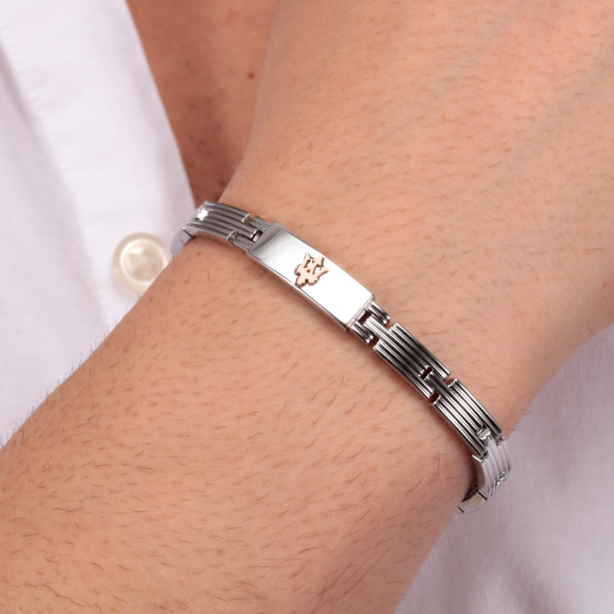 Maserati Jewels Bracciale Uomo, in Acciaio, PVD Oro rosa - JM121ATK12