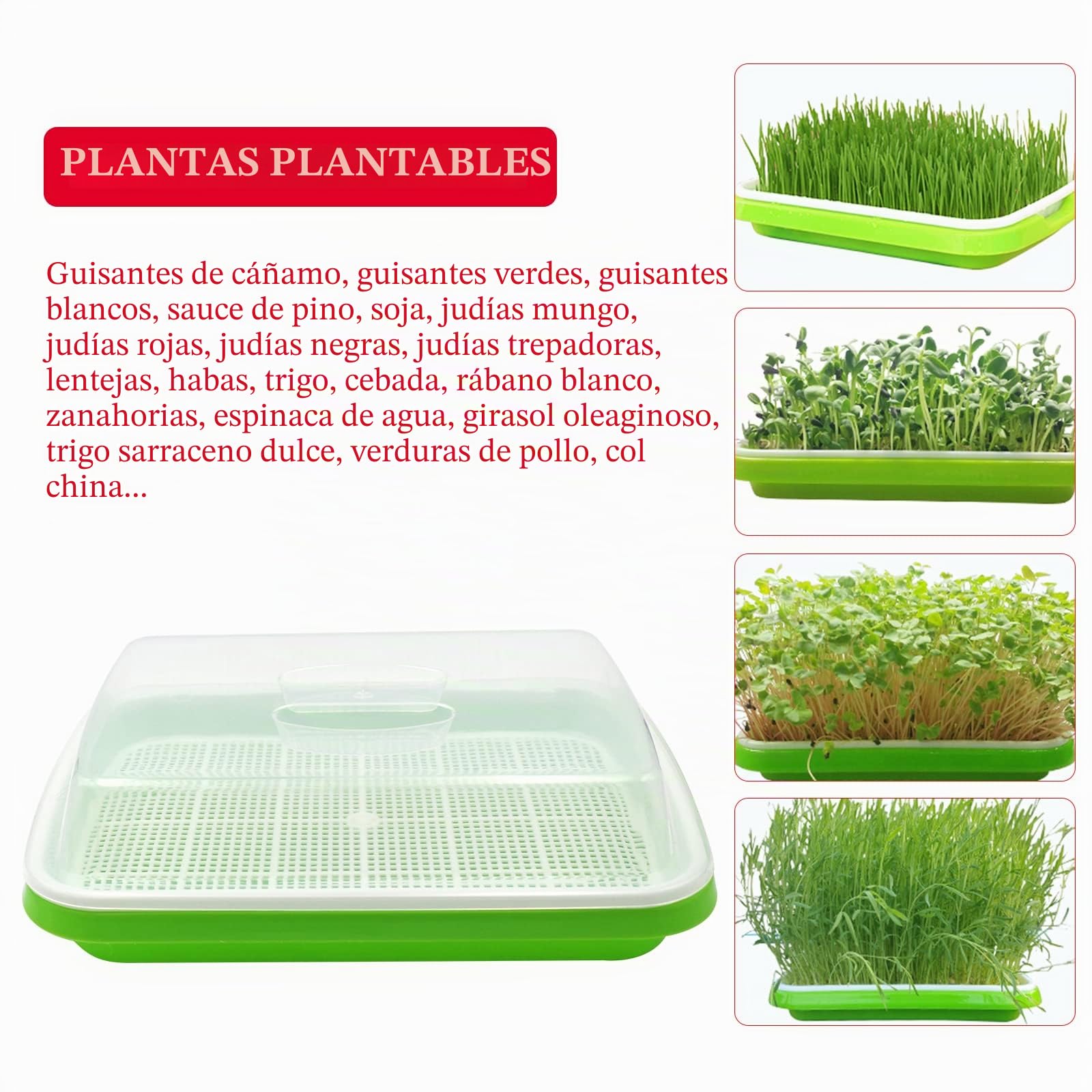 Bandeja de Brotes de Semillas de 5 Capas Kit de Cultivo de Microgreens Bandeja de Germinación de Semillas Bandejas de Almacenamiento del Cultivador de Semillas para Cocina de Jardín