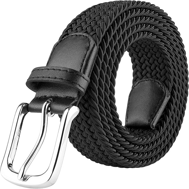 JUKMO Elastic Braided Belt, Stretch Woven Belt in Gift Box
