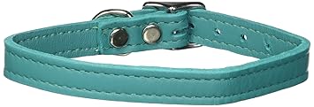 Mirage Pet Products Plain Leather Jade Dog Collar, 14