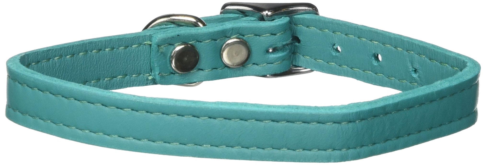 Mirage Pet Products Plain Leather Jade Dog Collar, 14"