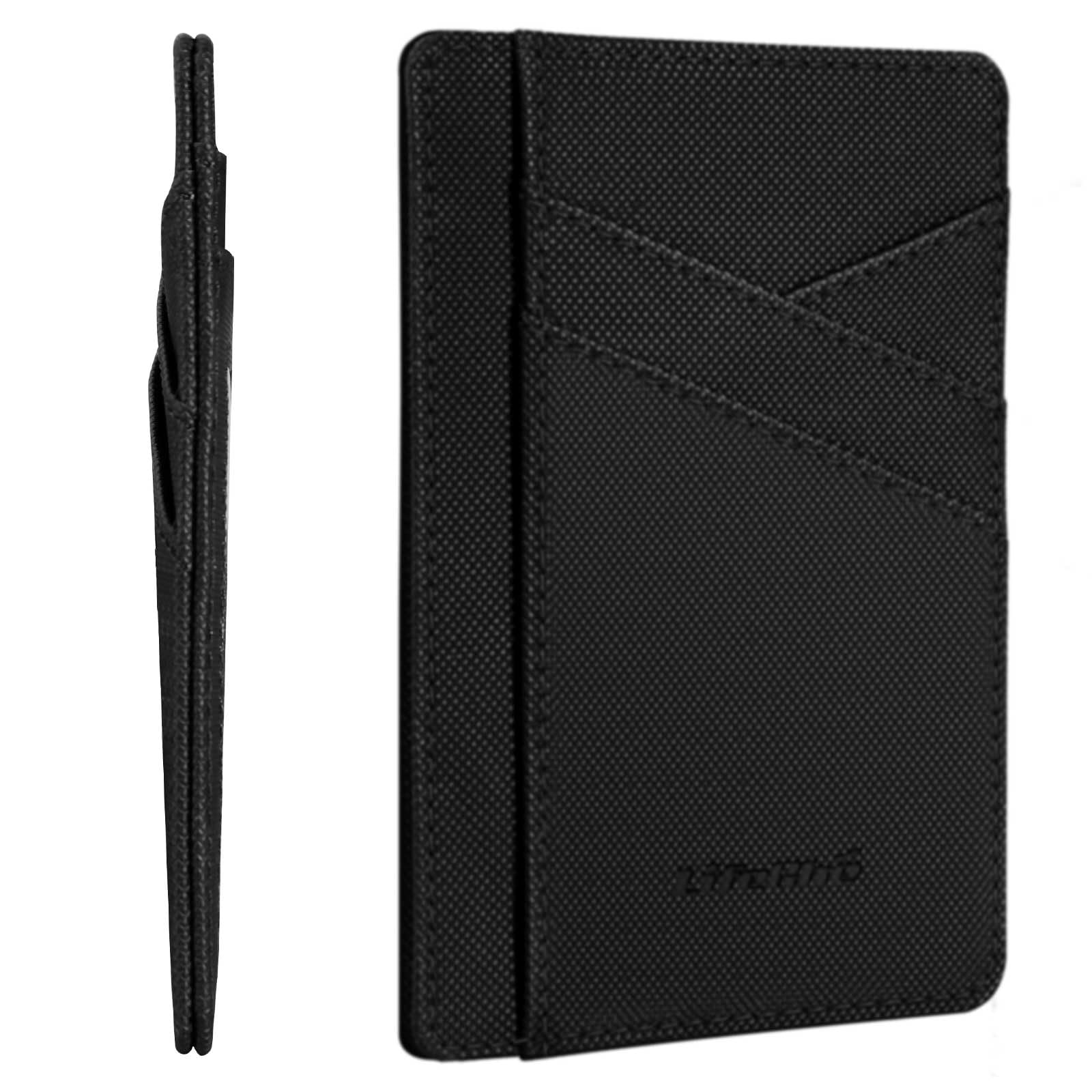 Minimalist Wallet Credit Card Holder Slim Wallet for Men Women, Vegan Leather Front Pocket Wallet Small Compact Wallet Thin Card Case ID Window RFID