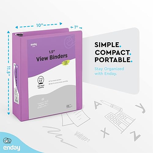 Vista 179 de Carpeta de 3 anillos de 1 pulgada, cubierta transparente de 1 pulgada con 2 bolsillos interiores, carpetas de anillos redondos de colores, en gris