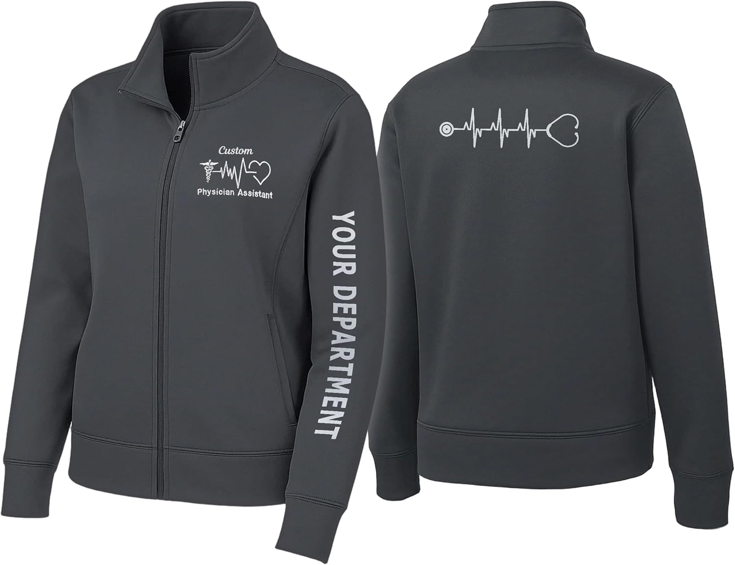 Custom Embroidered Nurse Dry Fit Jacket, RN CNA LPN Medical Zip Up Coat,Personalized Nursing Jacket,Gift for Nurse 2