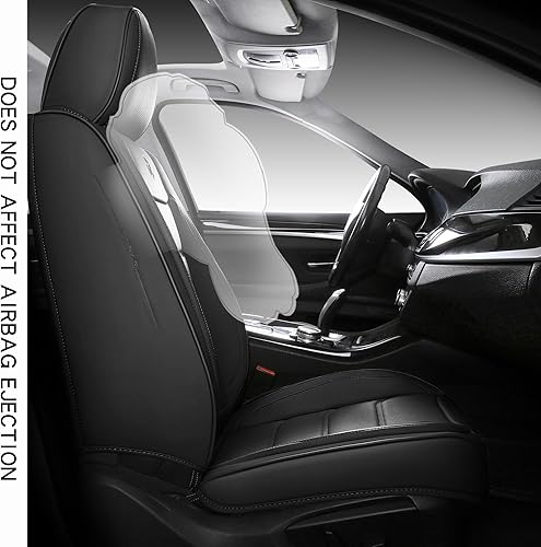 Miniatura 3 de Fundas de asiento de automóvil de piel sintética de cobertura completa, ajuste universal para automóviles, camiones, sedanes y SUV con cuero