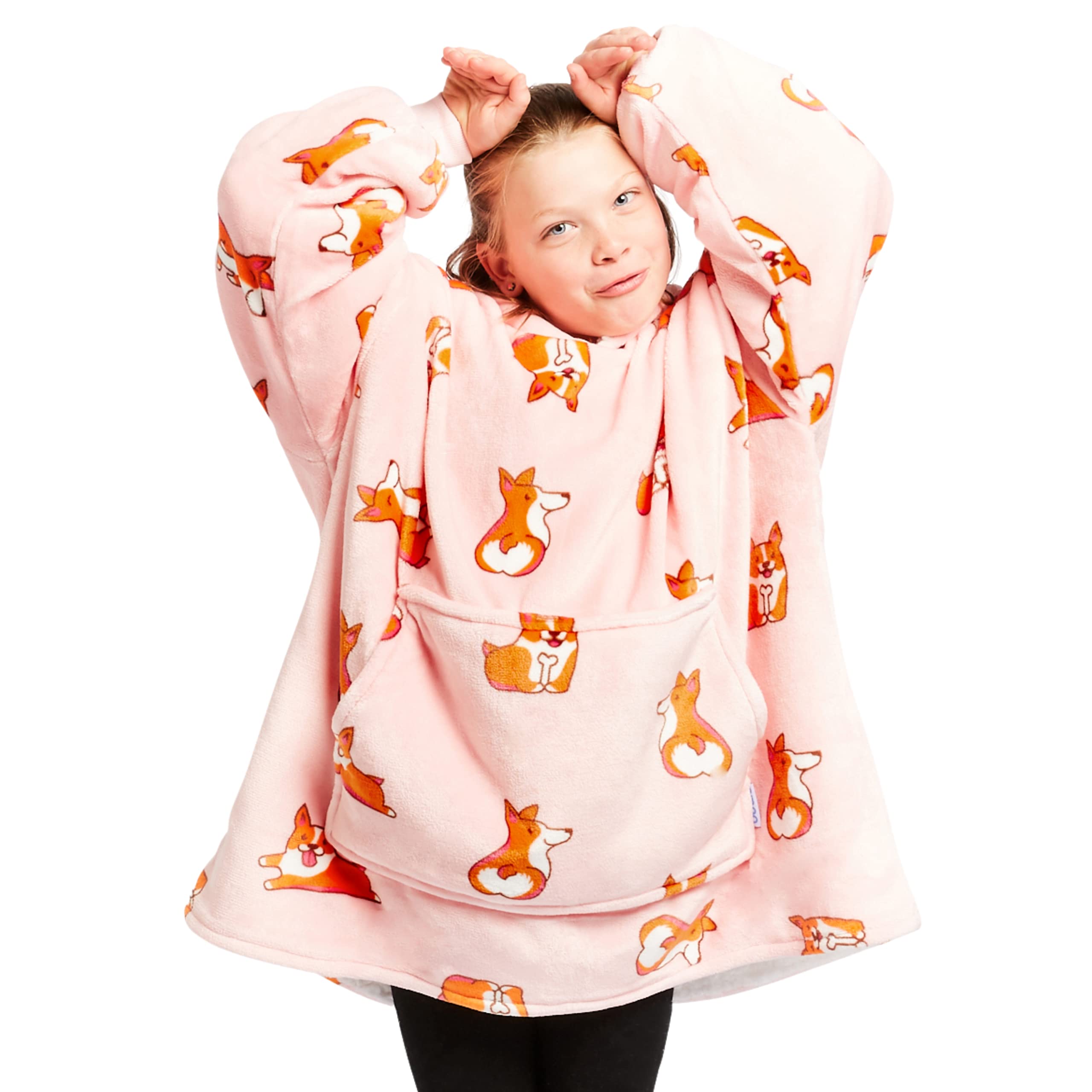 The Oodie Blanket Hoodie | Premium Wearable Blanket Adult & Kids Sizes | All Patterns & Colors | Bla