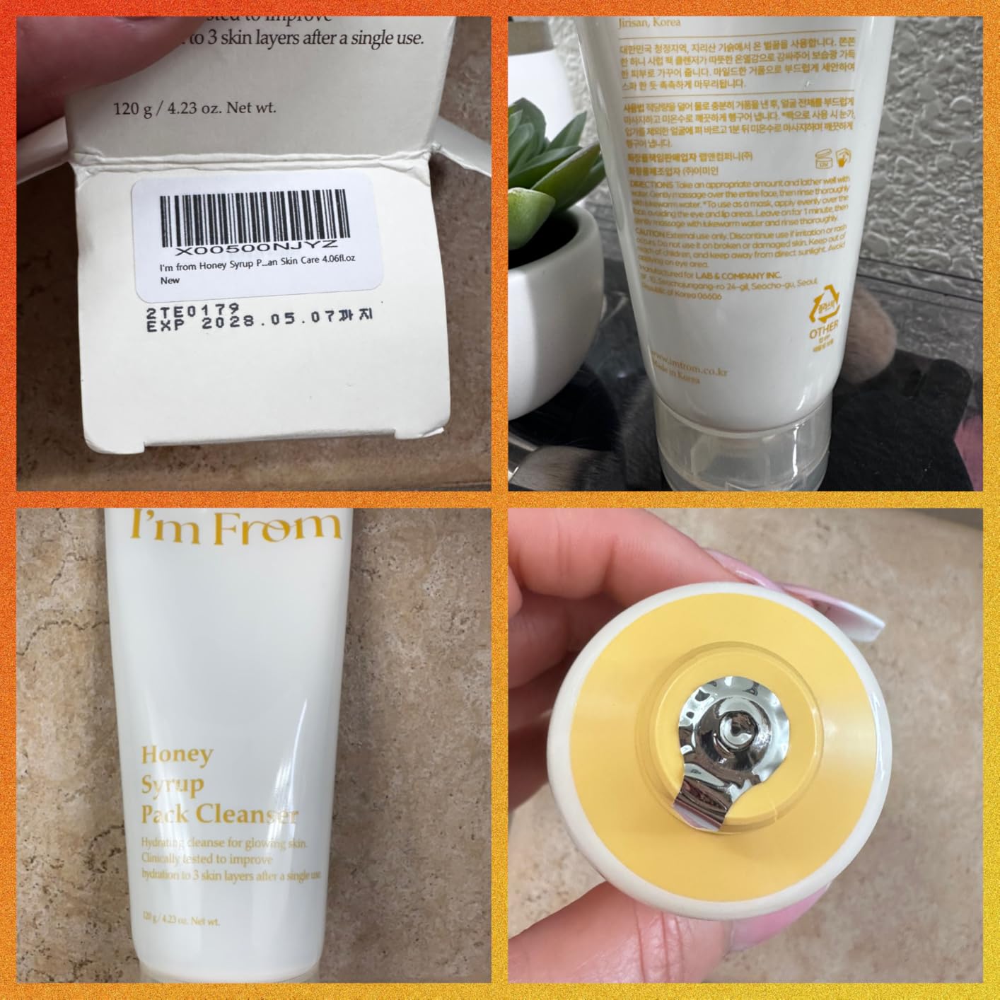 I'm from Honey Syrup Pack Cleanser, Mask-to-Foam Hydrating Cleanser with Honey, Glass & Dewy Glow, Moisture-Rich Facial Cleanser, Korean Skin Care 4.06fl.oz