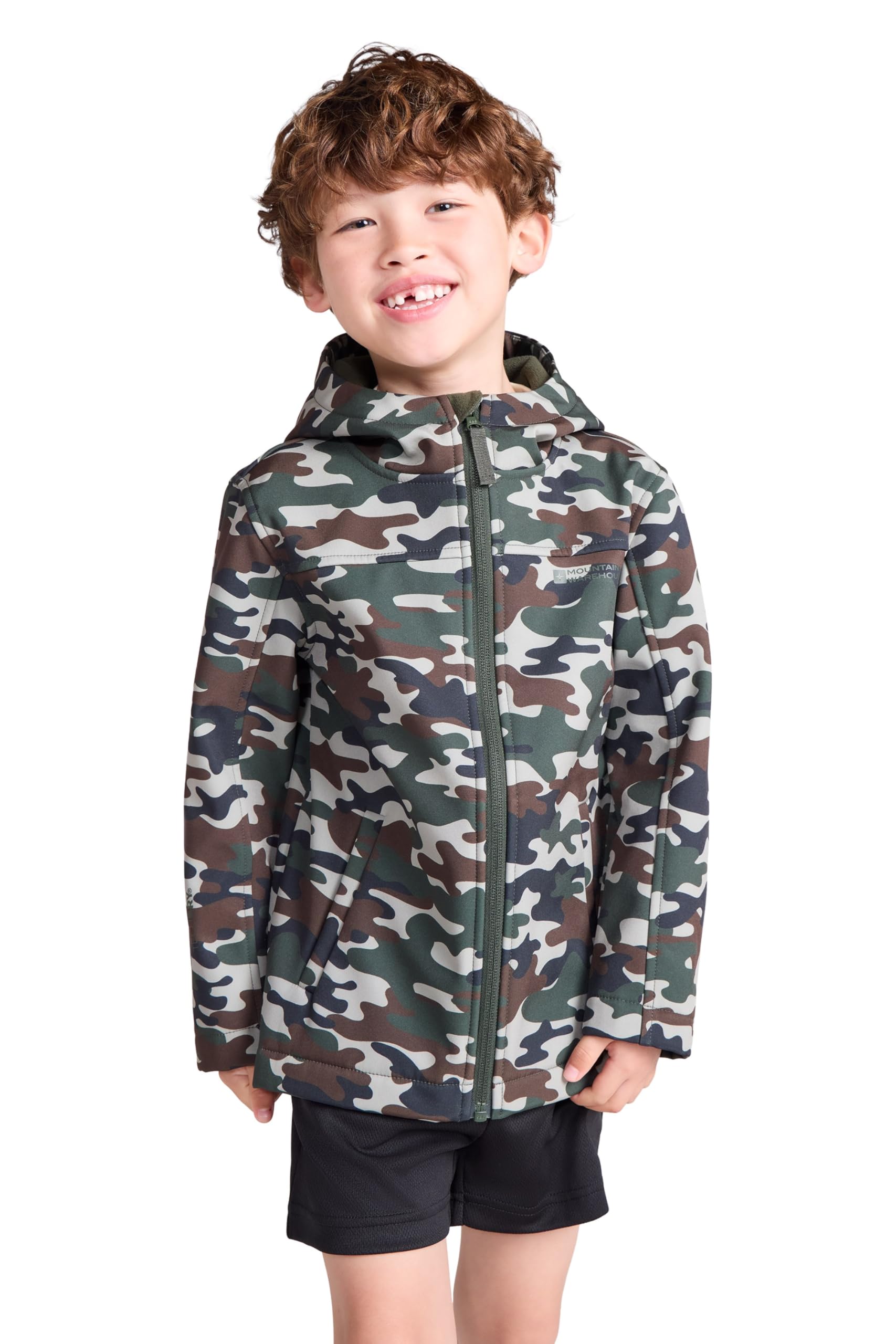 Exodus Kids Printed Water Resistant Softshell Jacket - Orange