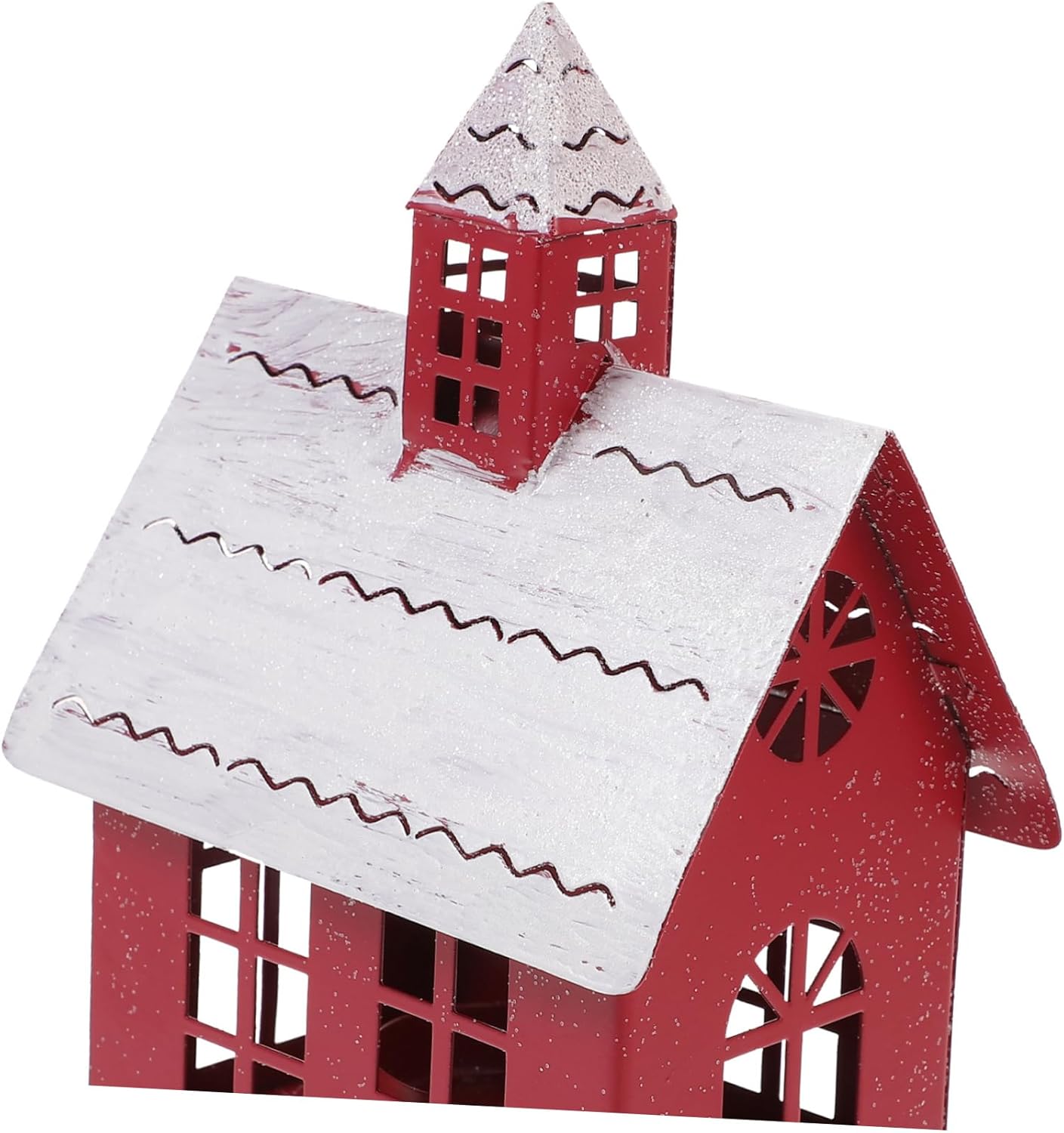 Metal Christmas Village House Desktop Decorations Tin Christmas Supplies for Home