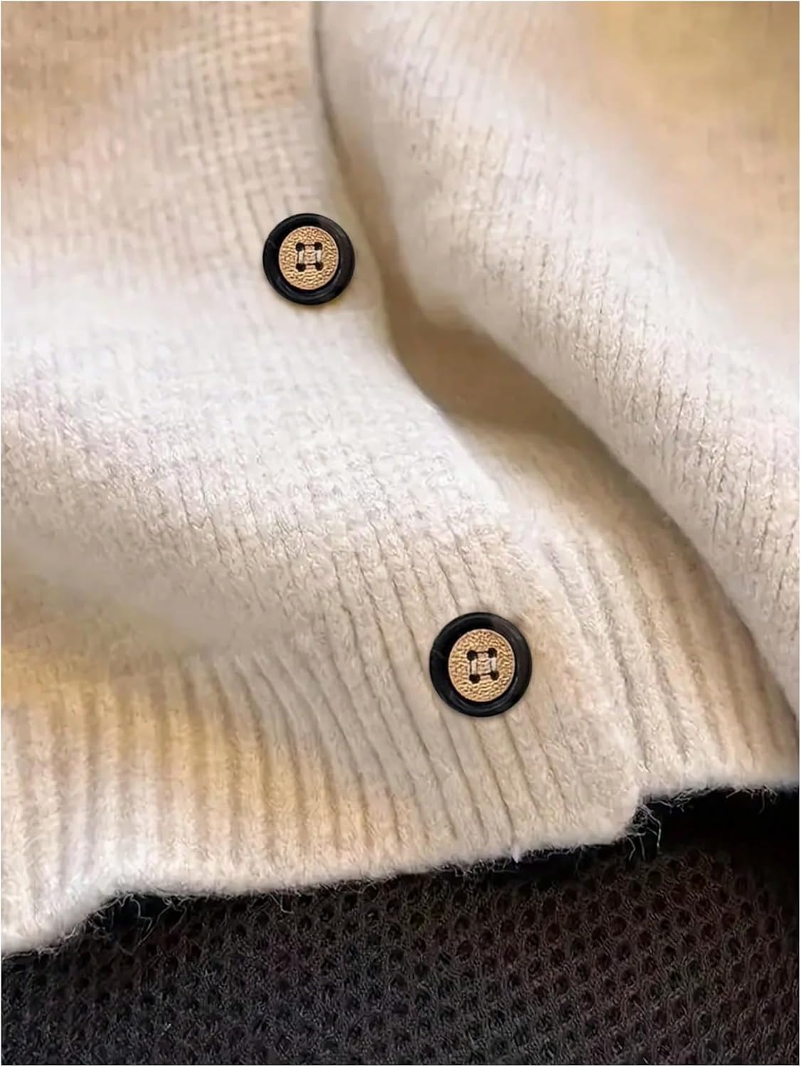 Verdusa Women's Fall Outfits Ruffle Button Up Cozy Cardigan Sweaters Elegant Collar Knit Outerwear - Image 5