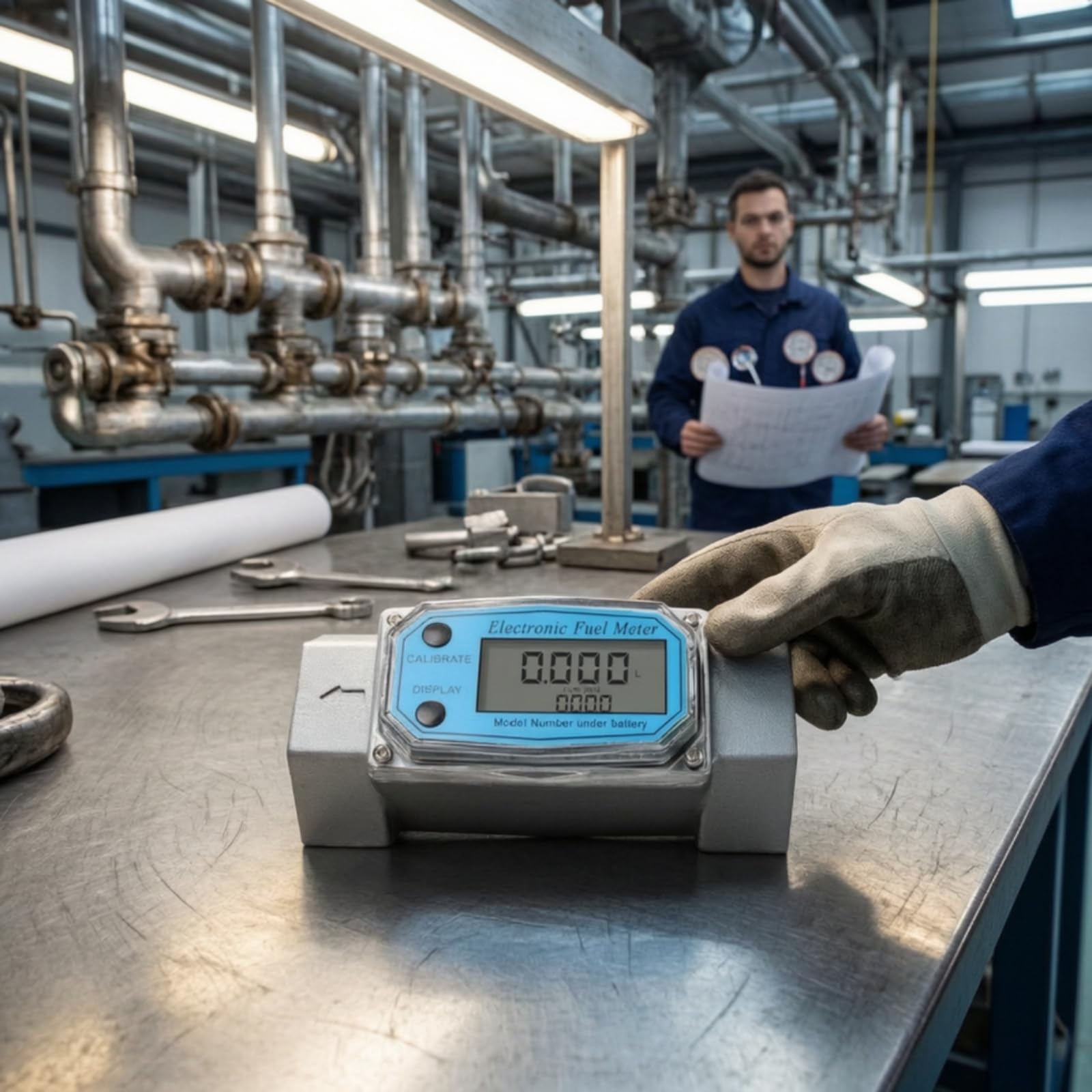 Harilla Medidor Flujo Líquido Electrónico con, 1 Pulgada, Medidor De Electrónico De Acero Inoxidable De 1 Pulgada con Pantalla Instantánea