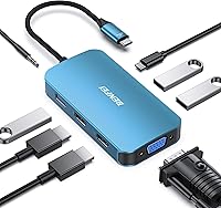 Vista 12 de BENFEI USB C HUB 4 en 1, adaptador USB tipo C a HDMI VGA, adaptador USB C a USB, entrega de energía USB tipo C, compatible con iPhone 15 Pro/Max