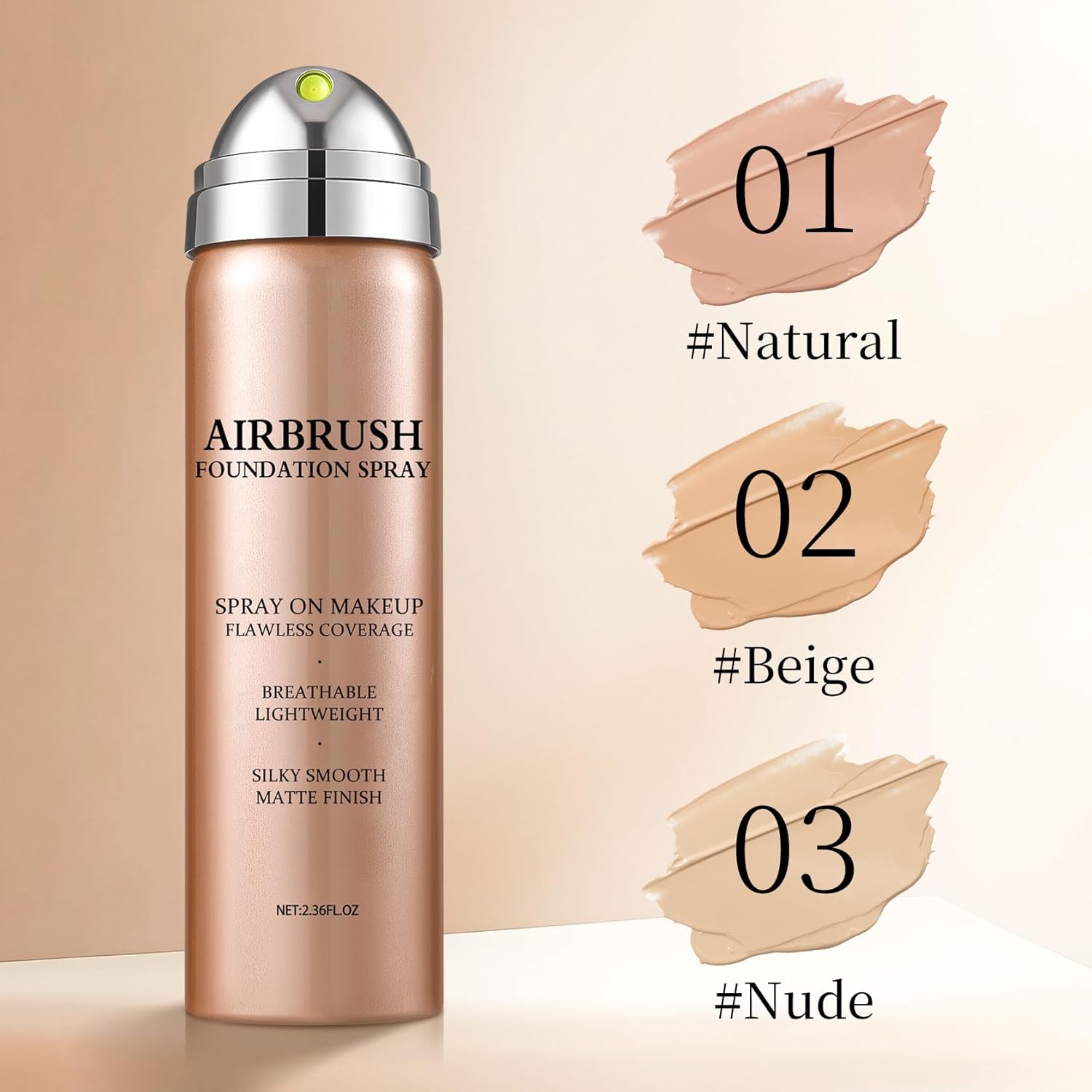 Air Brush Makeup Foundation,Silk Flawless Airbrush Makeup,Buildable Coverage Foundation for Older Women,Teenagers,Middle-aged,Moisturizing Ingredients for Smooth Radiant Skin (02 Beige) - Image 5