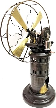 15 Blades Steam Working Table Fan Vintage Metal Brass Antique Style