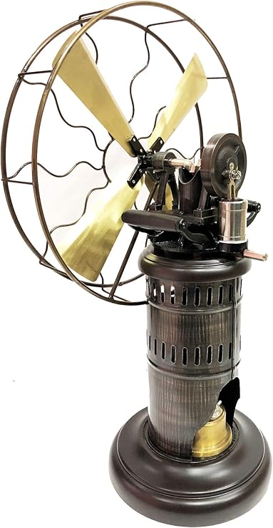 15 Blades Steam Working Table Fan Vintage Metal Brass Antique Style