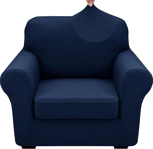 Miniatura 75 de XINEAGE - Fundas para sofá de 3 piezas, para sofá de 2 cojines extragrandes, funda súper elástica para sofá de 2 asientos, funda universal para sofá