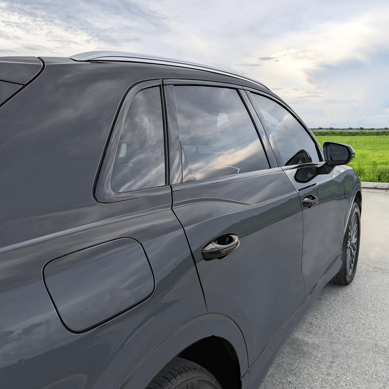 SlickMod Chrome Delete Blackout Vinyl Overlay for 2019-2023 Audi Q3 Window Trim (Satin Black)