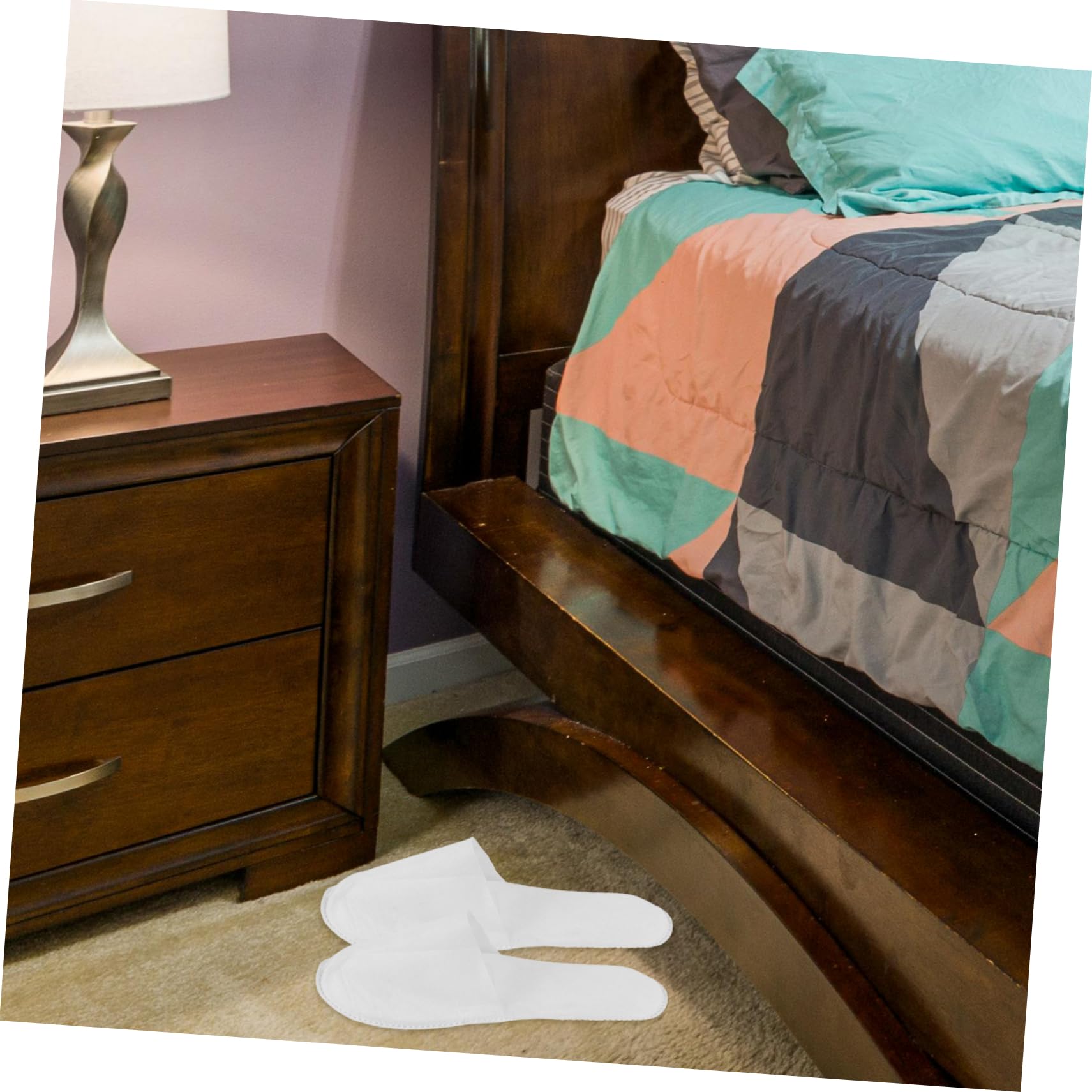 OKUMEYR Hotel Spa Slippers Disposable Men Slippers Bulk for Guests Non-slip Wedding Party Supplies Box